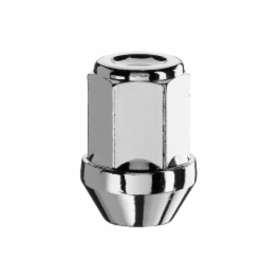 Wheel lug nut M12x1.25x27 Conical H19 Silver